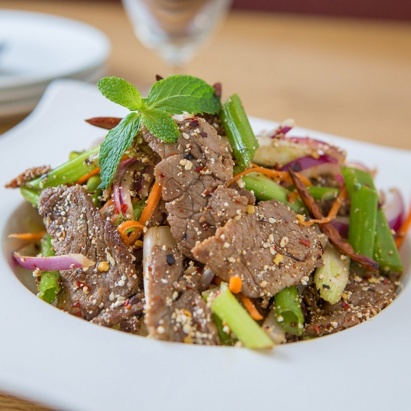 Order 22. Beef Salad food online from Top Thai Cuisine store, Reseda on bringmethat.com