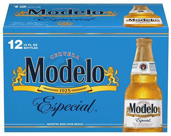 Order Modelo Especial, 12pk-12oz bottle beer (4.4% ABV) food online from Samco Food Store store, Bakersfield on bringmethat.com