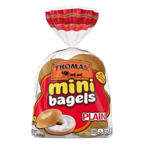 Order Thomas' · Plain Mini Bagels (10 bagels) food online from Safeway store, Rehoboth Beach on bringmethat.com