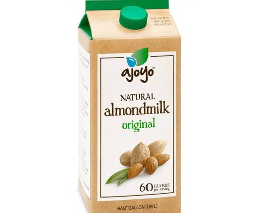 Order Almond Milk- Original Flavor- by Ajoyo (1/2gal) food online from Darn Cheap Discounts store, Hartville on bringmethat.com