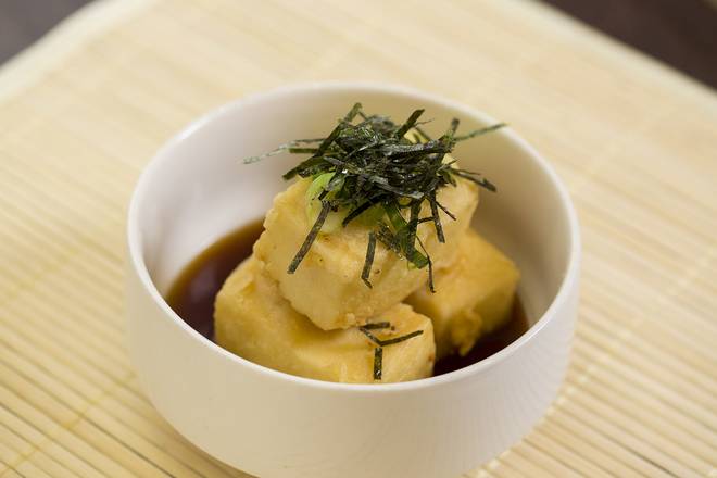 Order Agedashi Tofu (3 pcs) food online from Sushi + Rotary Sushi Bar store, Aurora on bringmethat.com