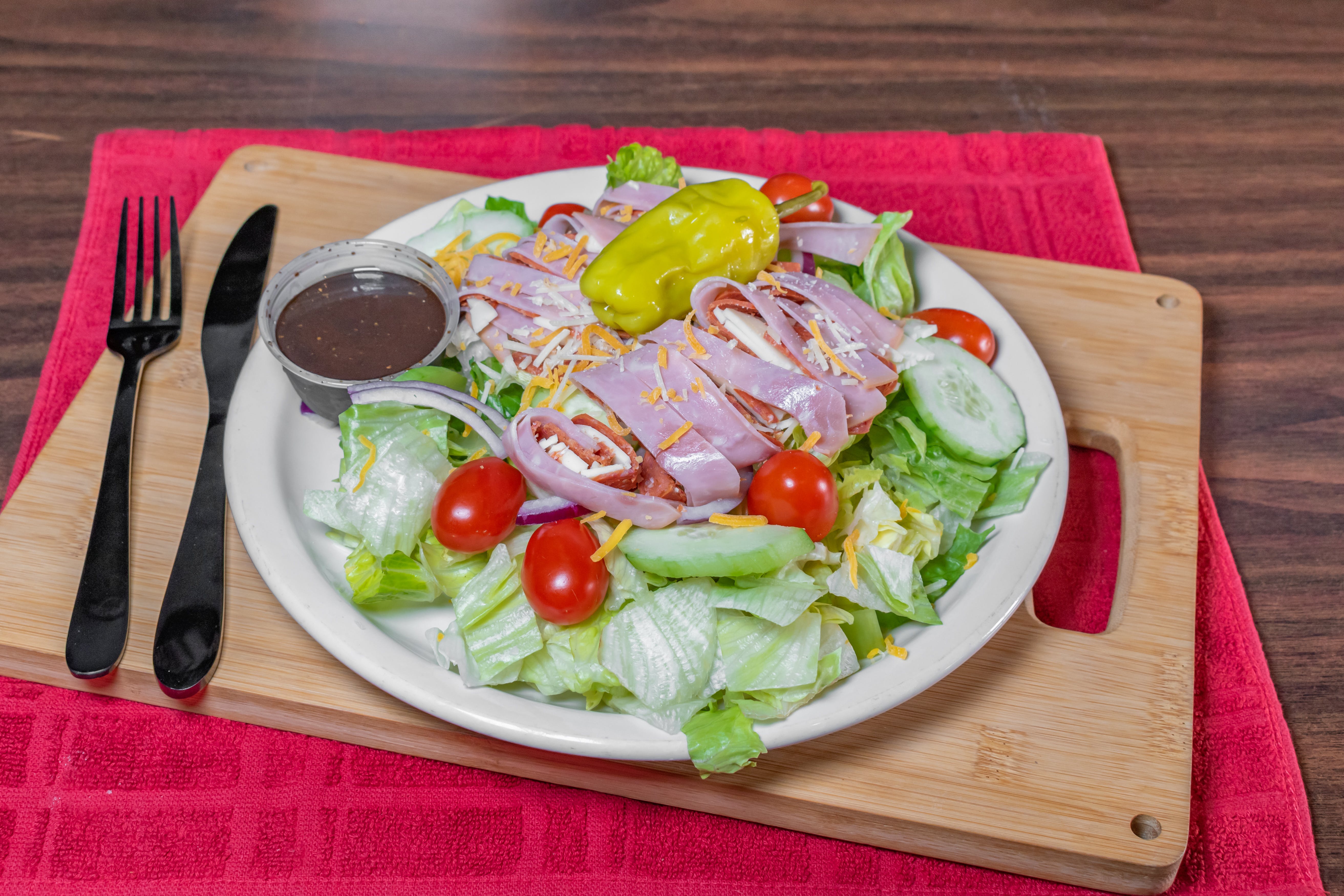 Order Antipasto Salad - Medium food online from Gotham Pizza store, Houston on bringmethat.com