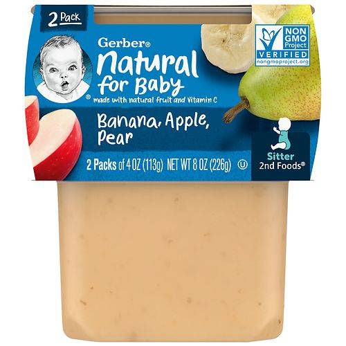 Order Gerber Baby Food Banana, Apple, Pear - 4.0 oz x 2 pack food online from Walgreens store, Sharon on bringmethat.com