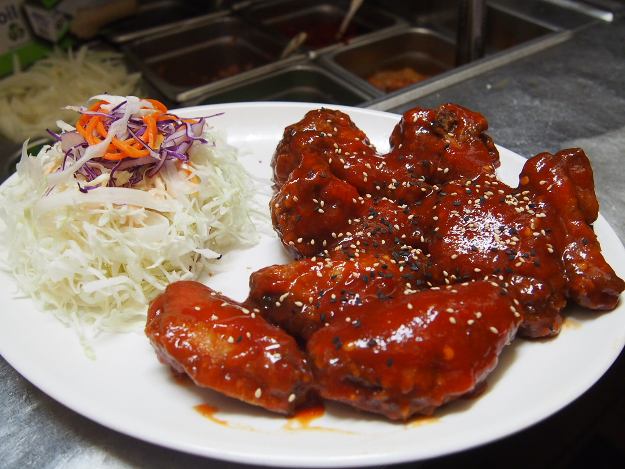 Order N-56. Hot Wings (매운닭날개튀김/香辣油炸鸡翅) food online from Restaurant Namsan store, Los Angeles on bringmethat.com