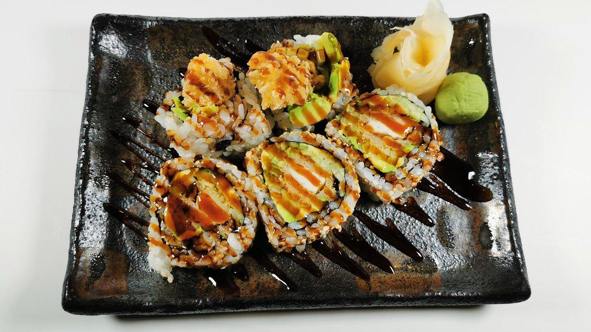 Order Chicken Tempura Roll food online from Ginza Japanese Cuisine store, Wethersfield on bringmethat.com