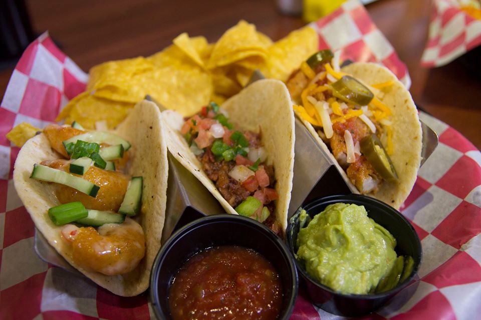 Order Tres Tacos food online from Top Dawg Tavern store, Columbia on bringmethat.com