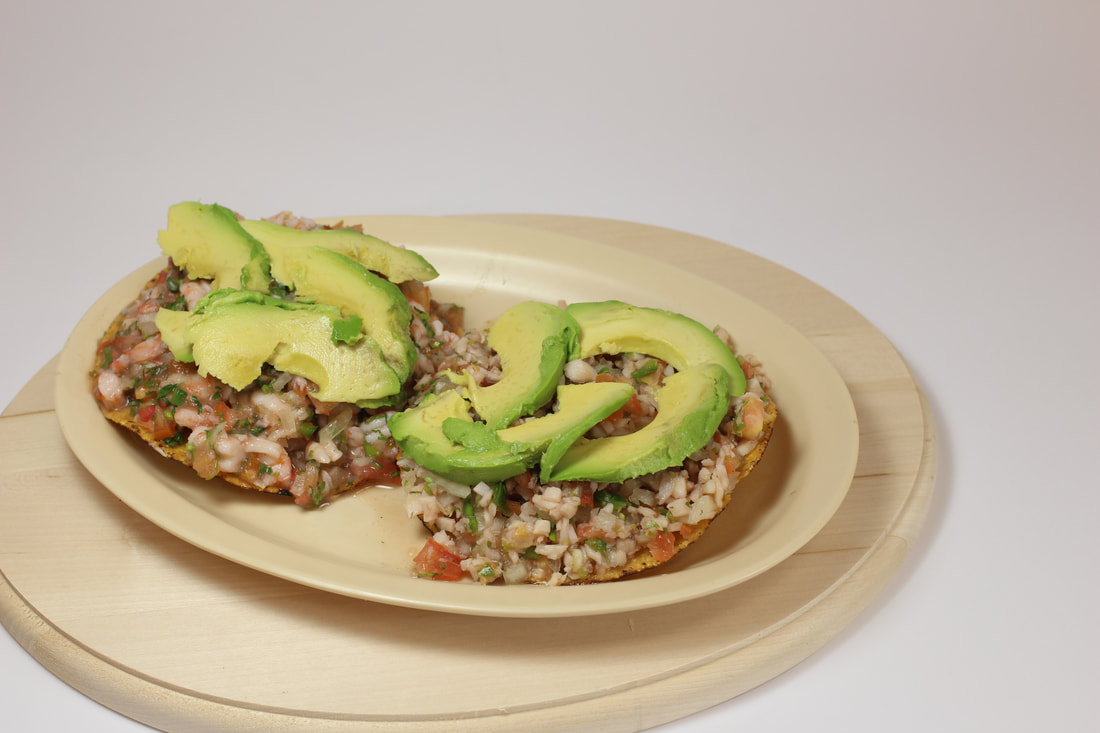 Order Tostada of Ceviche with Fish food online from Taqueria Los Altos store, Bell Gardens on bringmethat.com