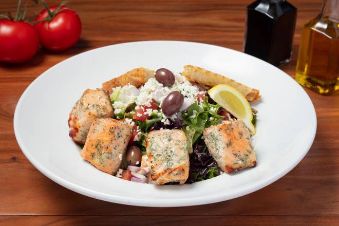 Order Mediterranean Greek Salad food online from Panini Kabob Grill store, San Diego on bringmethat.com