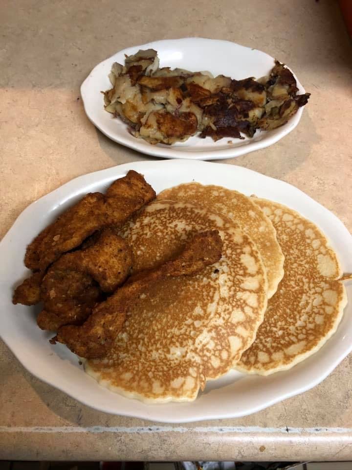 Order Golden Brown Pancake with Meat - Pancake food online from Emely's Pizza Restaurant store, North Franklin on bringmethat.com