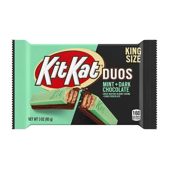 Order Kit Kat Duos Mint & Dark Chocolate food online from Exxon Food Mart store, Port Huron on bringmethat.com