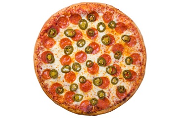 Order Large Pepperoni Jalapeno Pizza food online from John Incredible Pizza store, Bakersfield on bringmethat.com