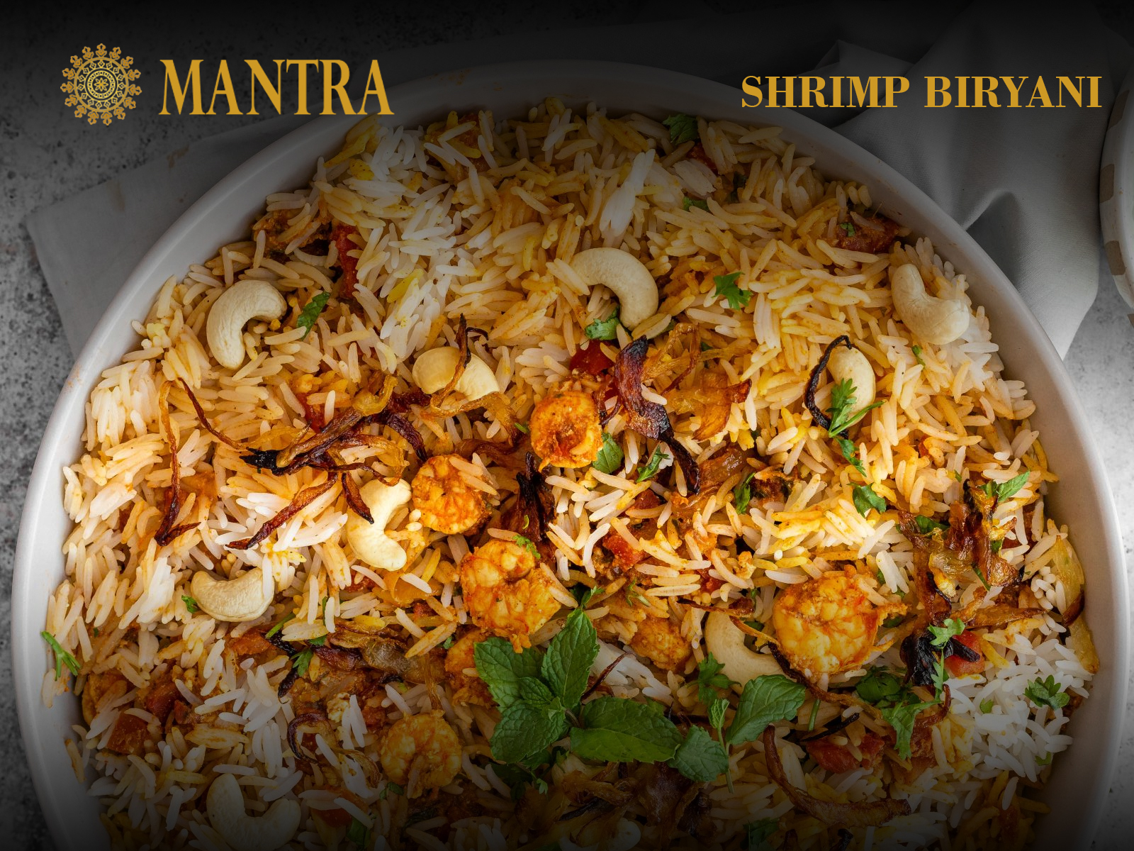 Order Shrimp Biryani food online from Mantra Authentic Indian Restaurant store, Jersey City on bringmethat.com