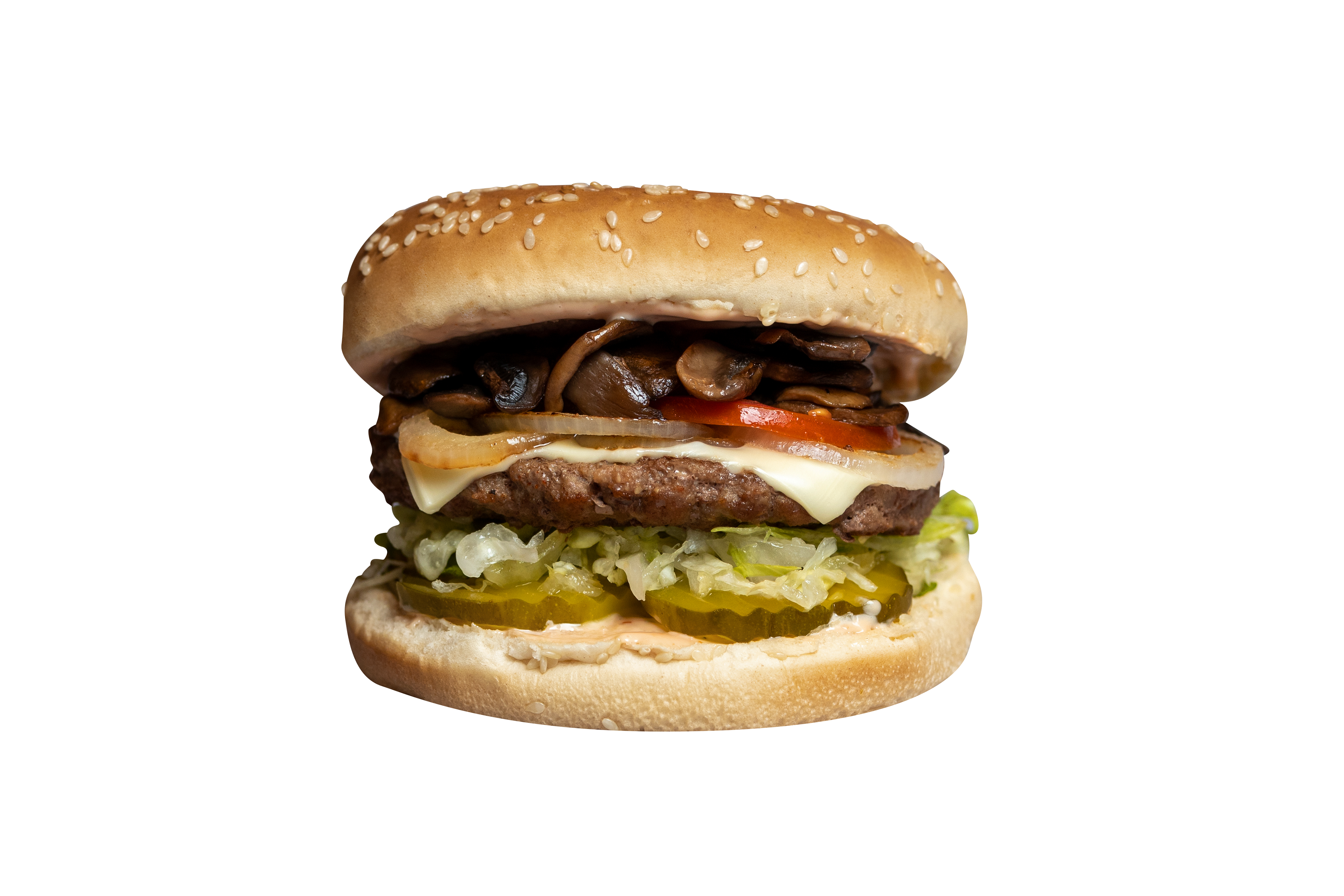 Order #12 Mushroom Burger food online from Burger Bun store, Glendale on bringmethat.com