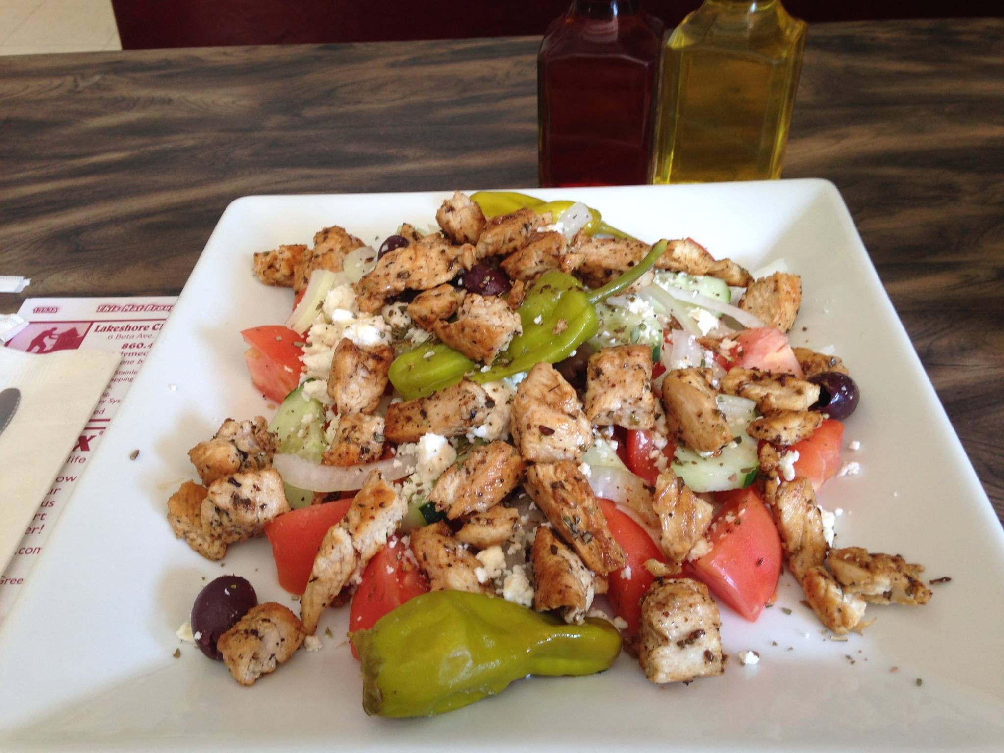 Order Greek Salad - Small food online from Teddy Old Lyme Pizza Palace store, Old Lyme on bringmethat.com