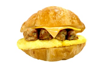 Order #90 Egg, Sausage, and Cheese Croissant food online from Lee Sandwiches store, Artesia on bringmethat.com