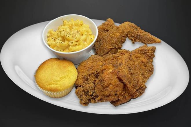 Order 2 pcs Chicken Breast and Wing Side Combo and 1 Cornbread  food online from Keith Chicken N Waffles store, Daly City on bringmethat.com