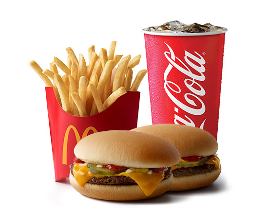 Order 2 Cheeseburger Meal - Large food online from Mcdonald'S® store, Oak Brook on bringmethat.com