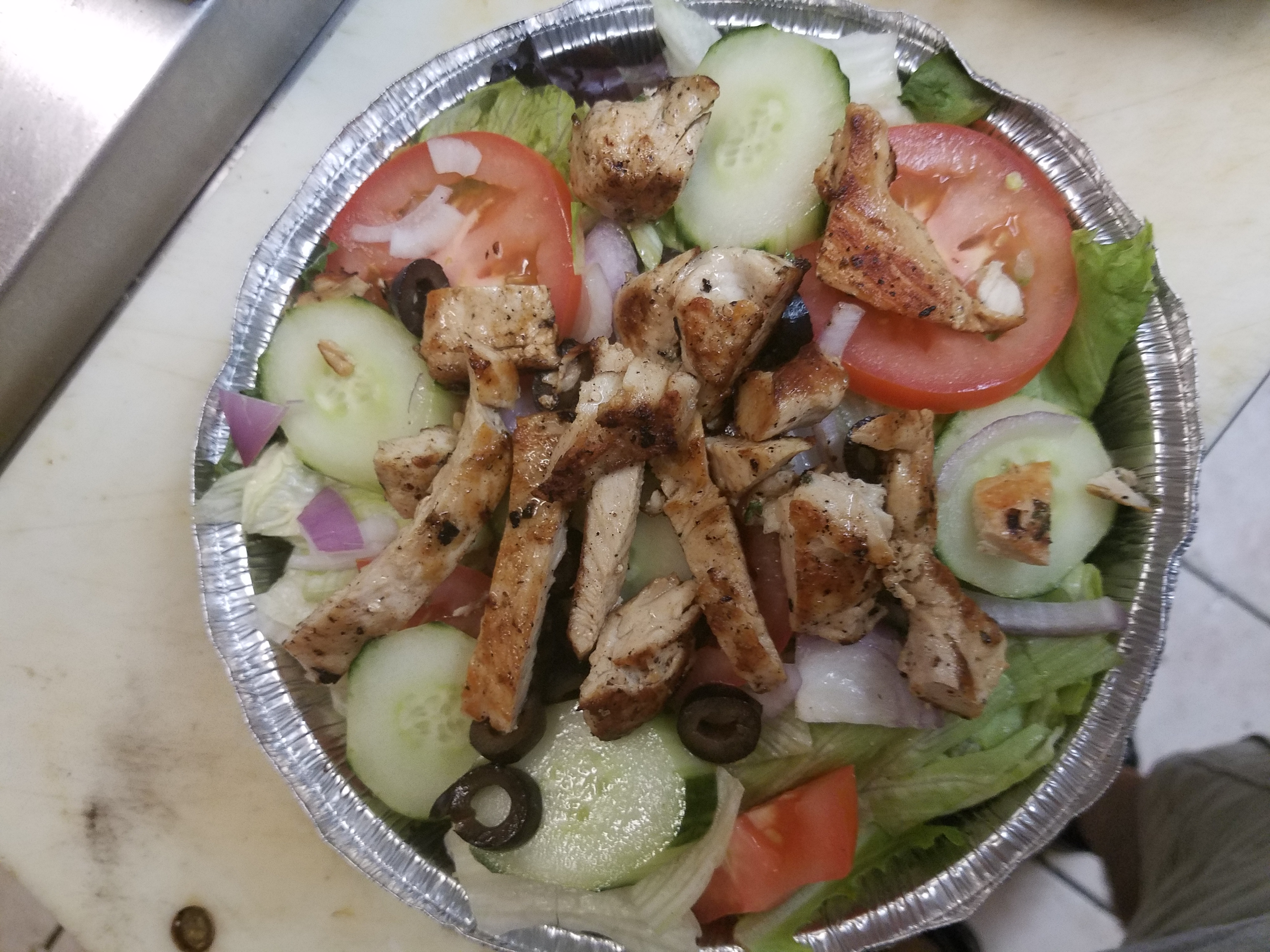 Order House Salad with Chicken food online from Our Place Pizza & Catering store, Edison on bringmethat.com