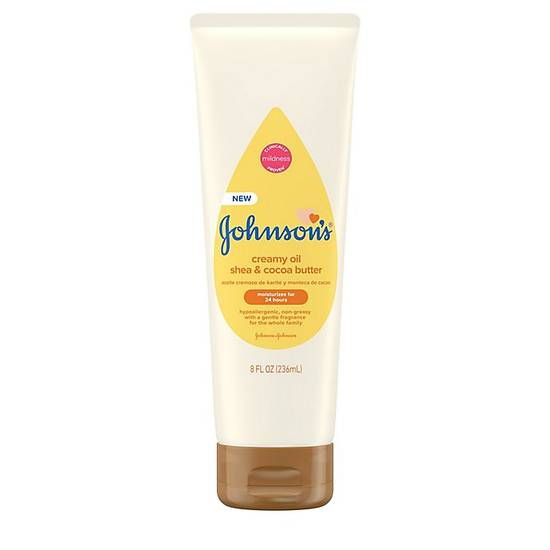 Order Johnson's® Baby 8 fl. oz. Creamy Oil with Shea and Cocoa Butter food online from Bed Bath & Beyond store, Palm Desert on bringmethat.com