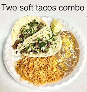Order 11. Two Soft Tacos food online from Super Burritos Mexican Food store, Redding on bringmethat.com
