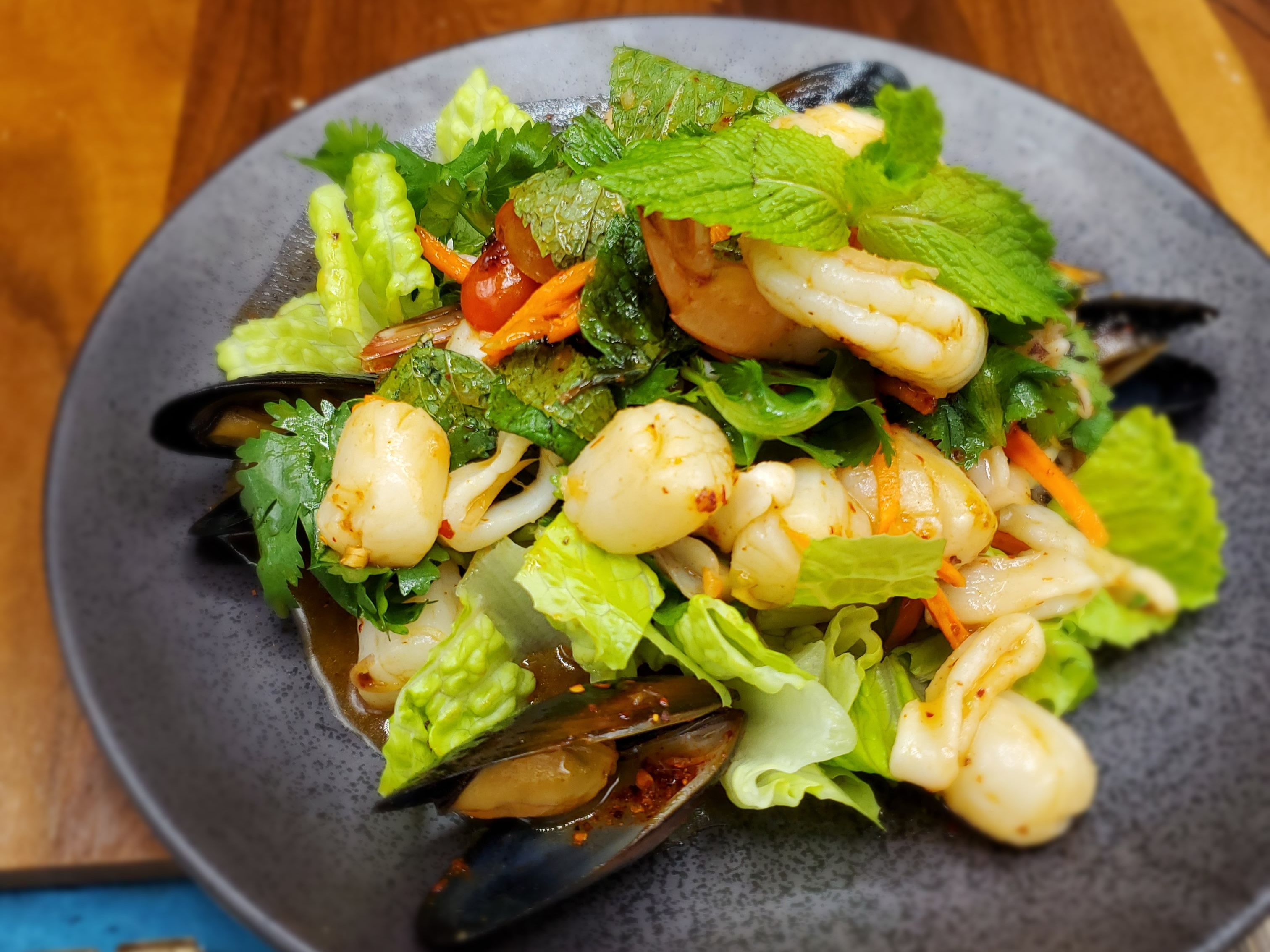 Order Seafood Salad (Yum Talay) food online from What Zaap? Thai Food store, Las Vegas on bringmethat.com