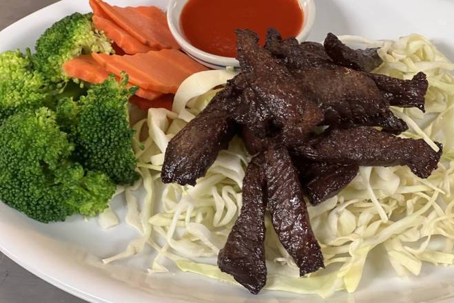 Order Fried Beef (Nuer Todd) comes with Sticky Rice food online from Thai Zappz store, Overland Park on bringmethat.com
