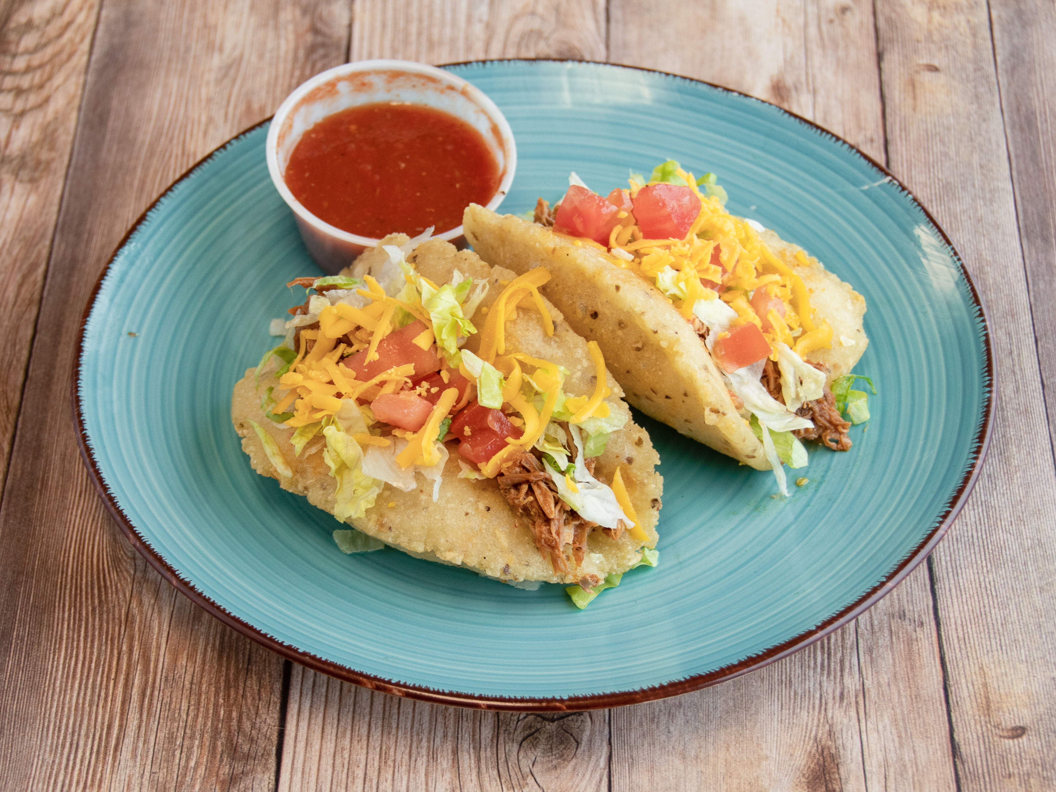Order Puffy Tacos Dinner food online from Trini Mexican Carry Out store, New Baltimore on bringmethat.com