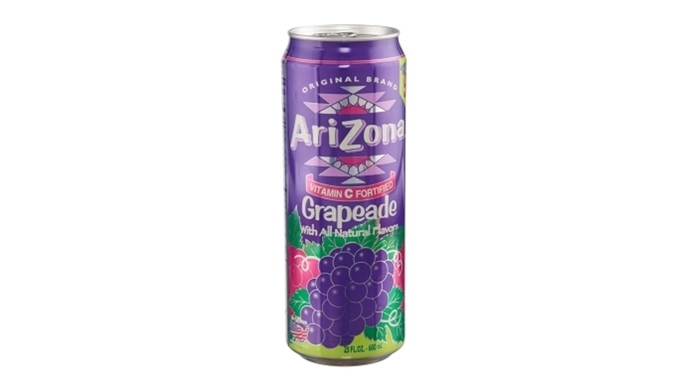Order Arizona Grapeade 23 oz Can food online from Oak Knoll Liquor store, Santa Maria on bringmethat.com