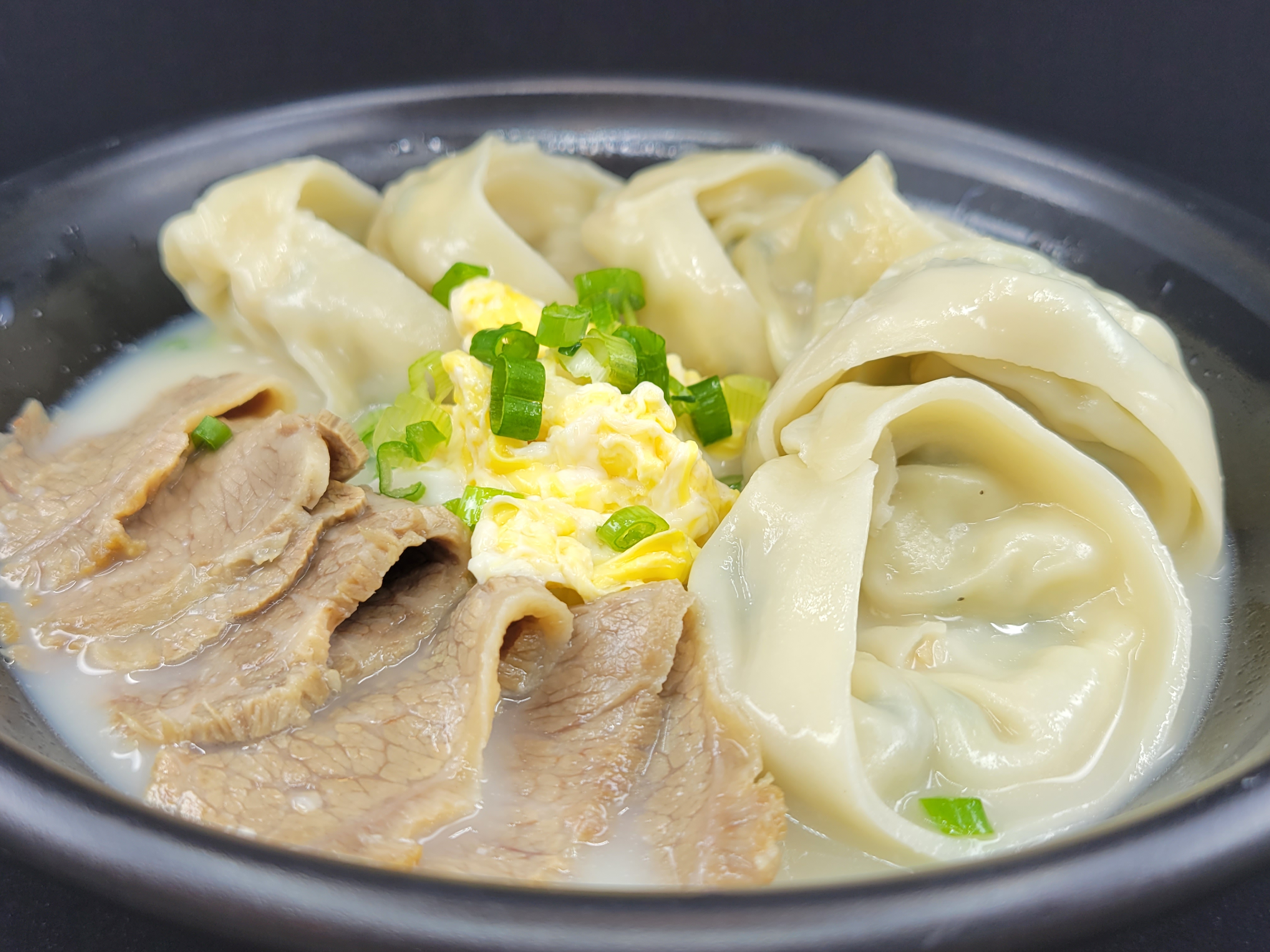 Order F6. Dumpling Soup in Beef Bone Broth / 사골 만두국 food online from Food Avenue store, Ridgefield on bringmethat.com