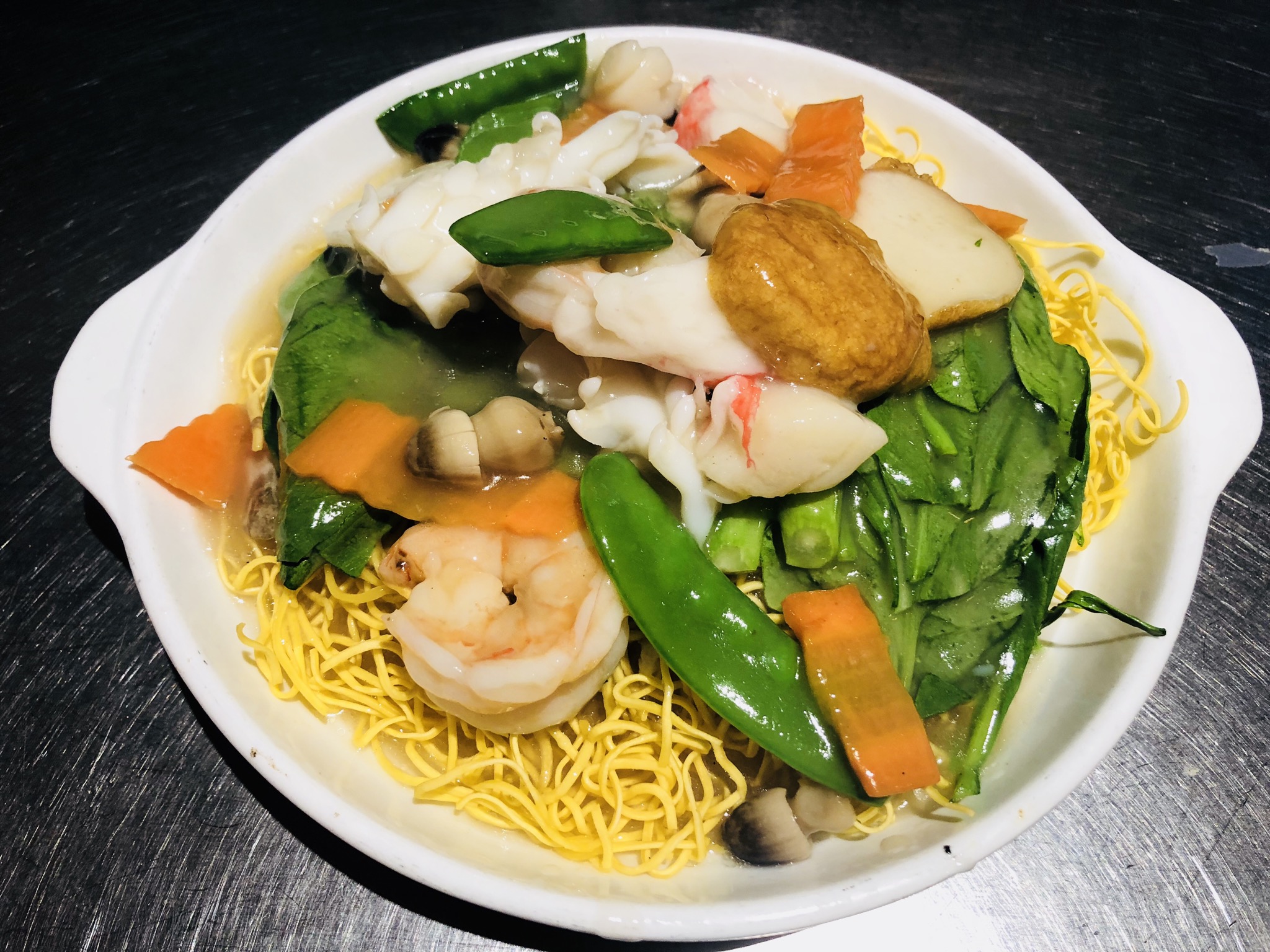Order U13. Seafood Pan Fried Crispy Noodle food online from Wk Restaurant store, New York on bringmethat.com