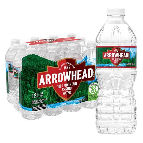 Order Arrowhead Brand 100% Mountain Spring Water, 16.9 OZ (Pack of 12) food online from CVS store, LA QUINTA on bringmethat.com