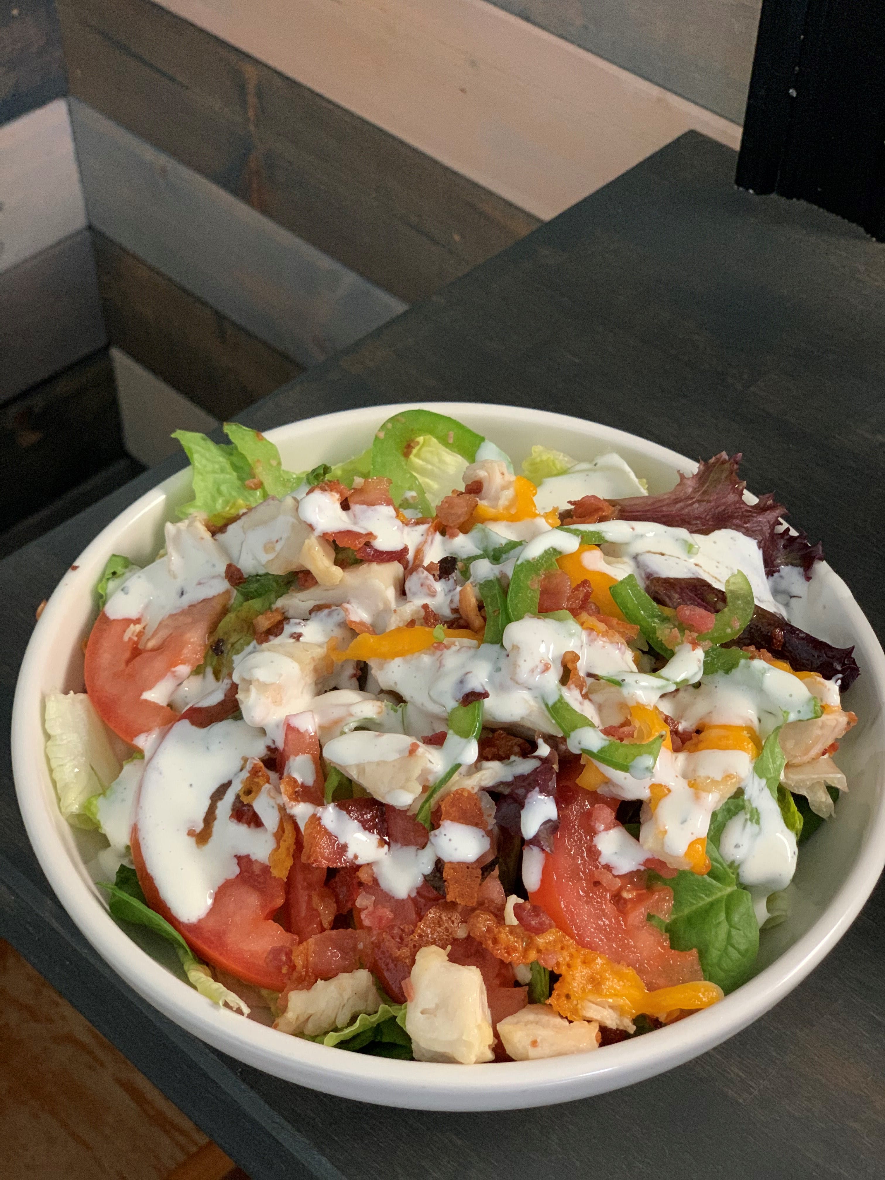 Order Chicken Bacon Ranch Salad - Salad food online from Teal Lake Pizzeria store, Negaunee on bringmethat.com