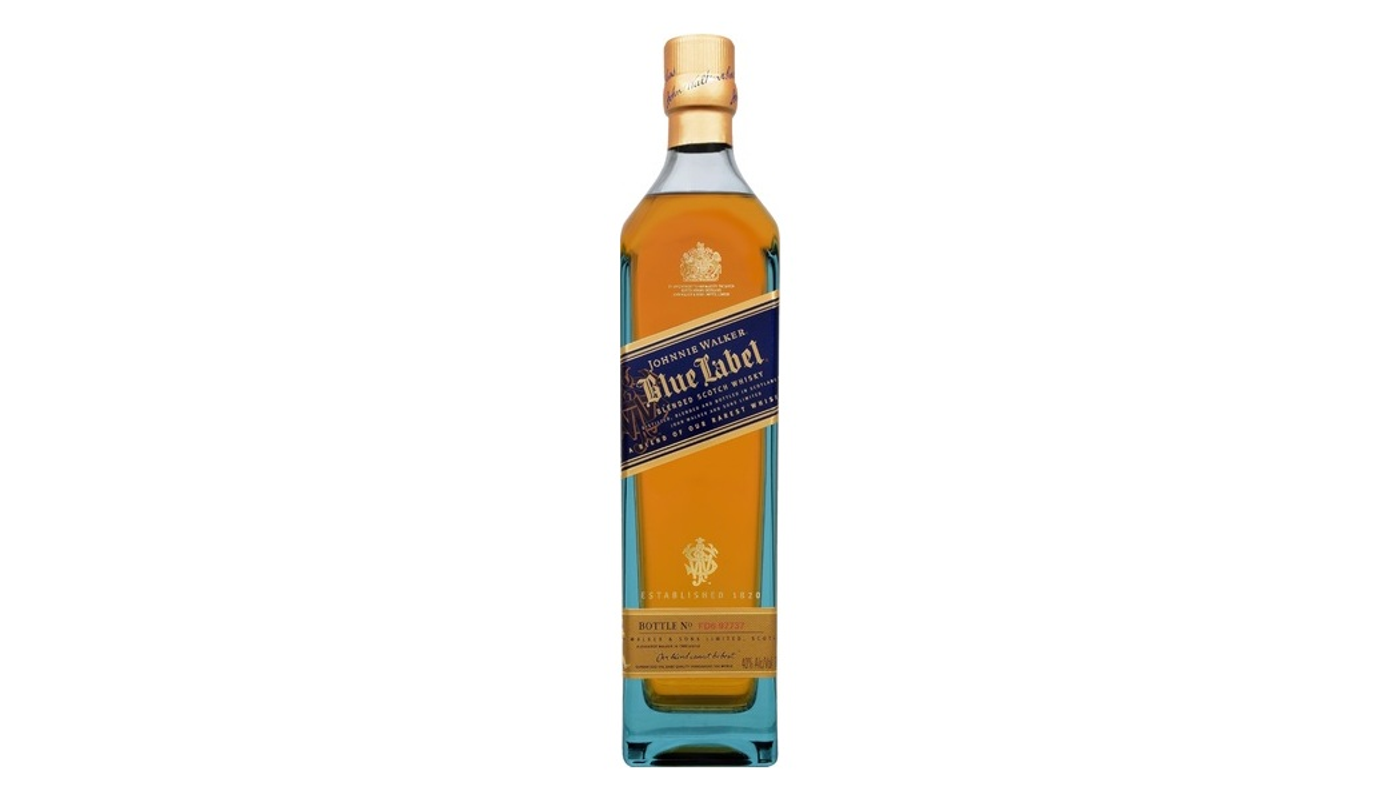 Order Johnnie Walker Blue Label Blended Scotch Whisky 750mL food online from Ocean Liquor store, South Pasadena on bringmethat.com