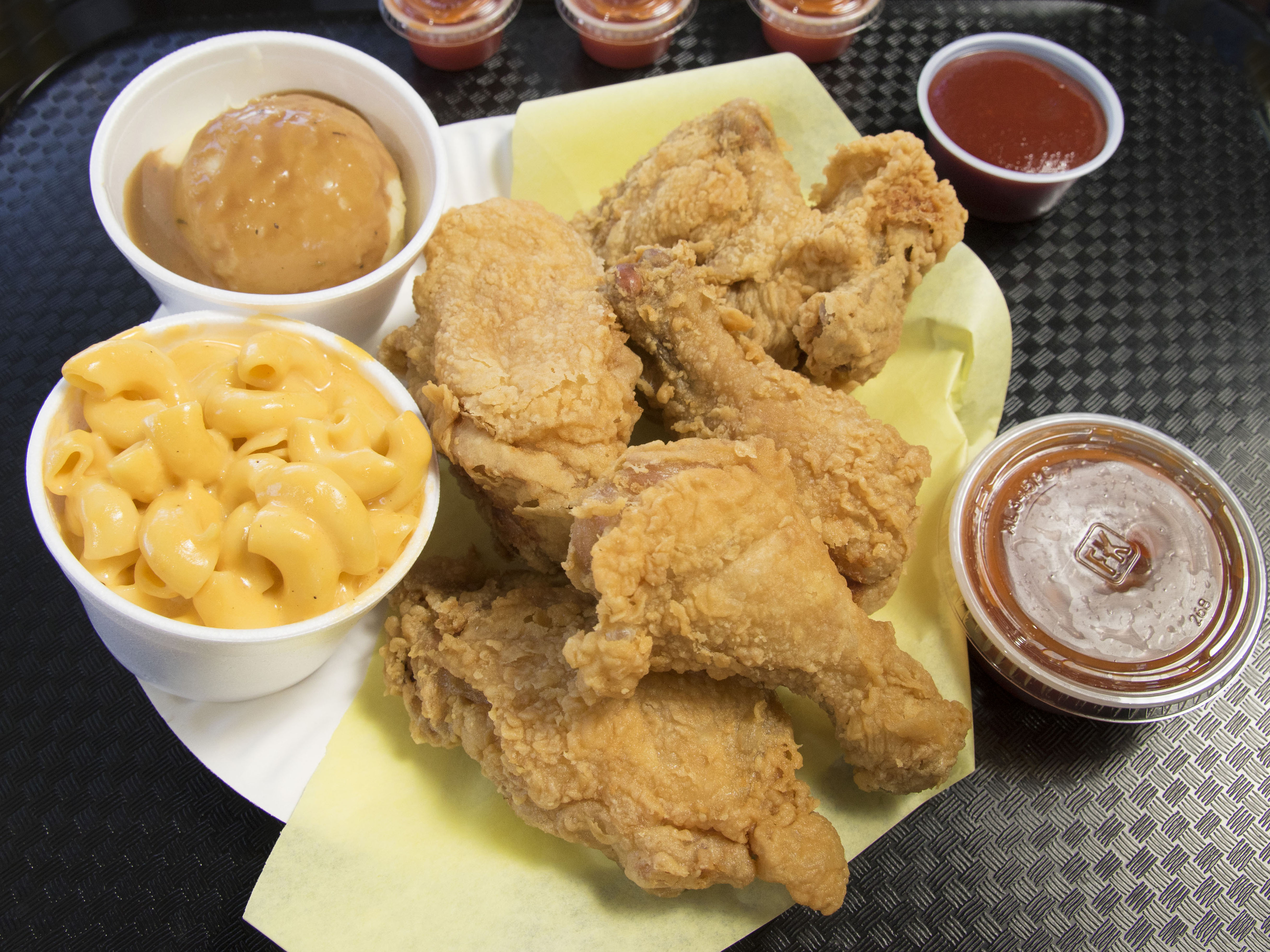 Order 2-5 Pieces Dark Fried Chicken Combo with 2 Small Sides food online from Crispy Fried Chicken store, San Diego on bringmethat.com