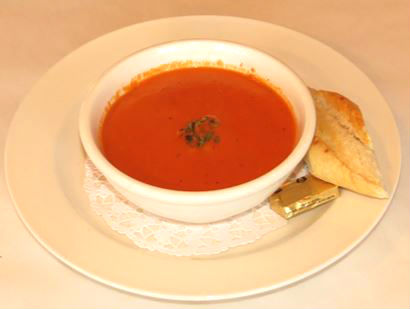 Order Tomato Basil Soup food online from Champagne Bakery store, Encinitas on bringmethat.com