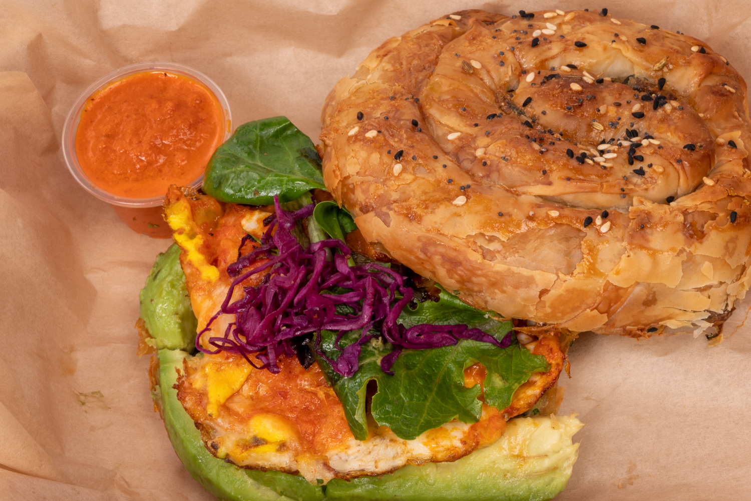 Order Borek with Vegan Omelette  food online from Abracadabra Brooklyn store, Brooklyn on bringmethat.com