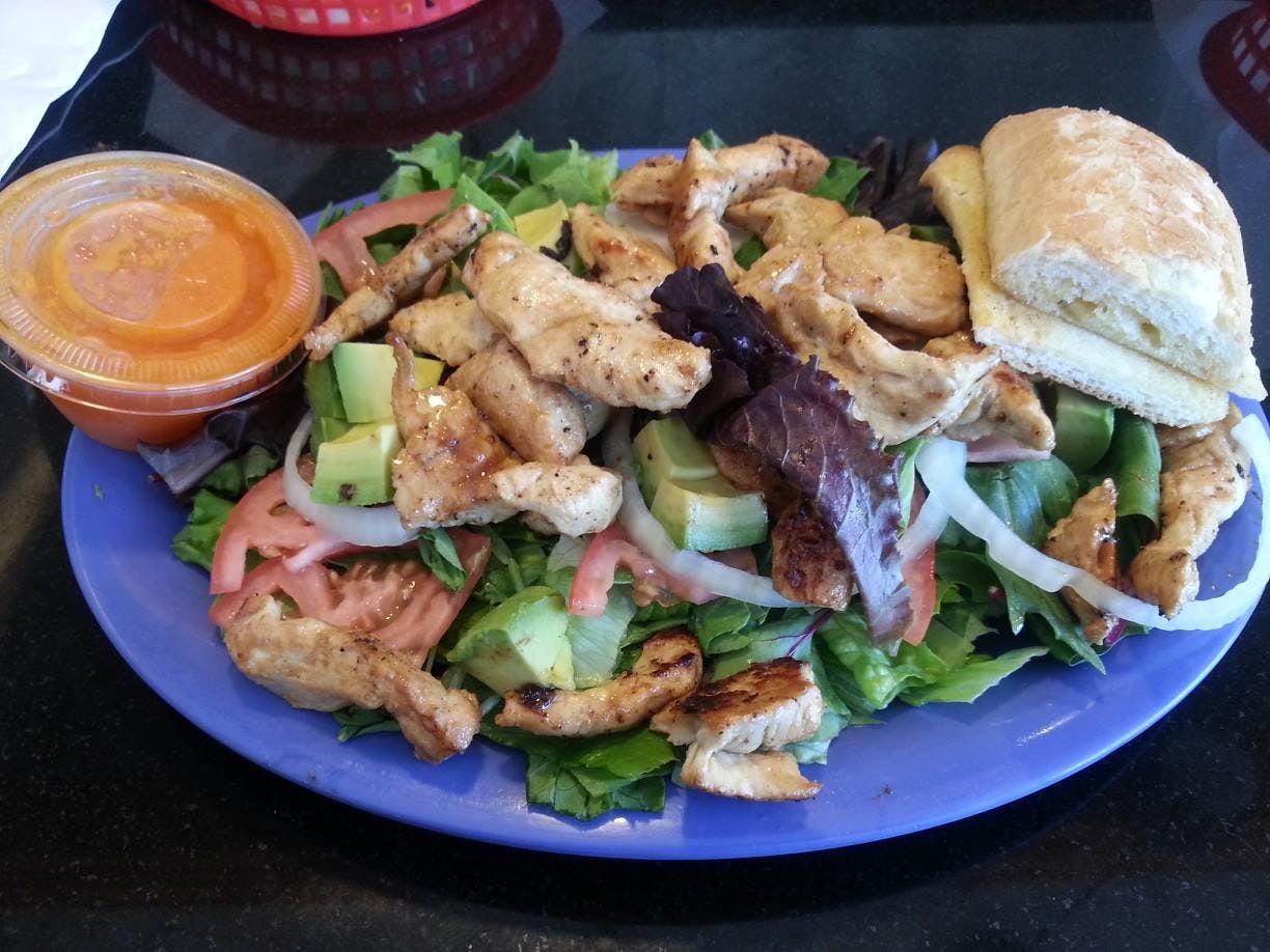 Order Grilled Chicken Salad - Salad food online from Guerrero's tacos & pizza store, Chicago on bringmethat.com