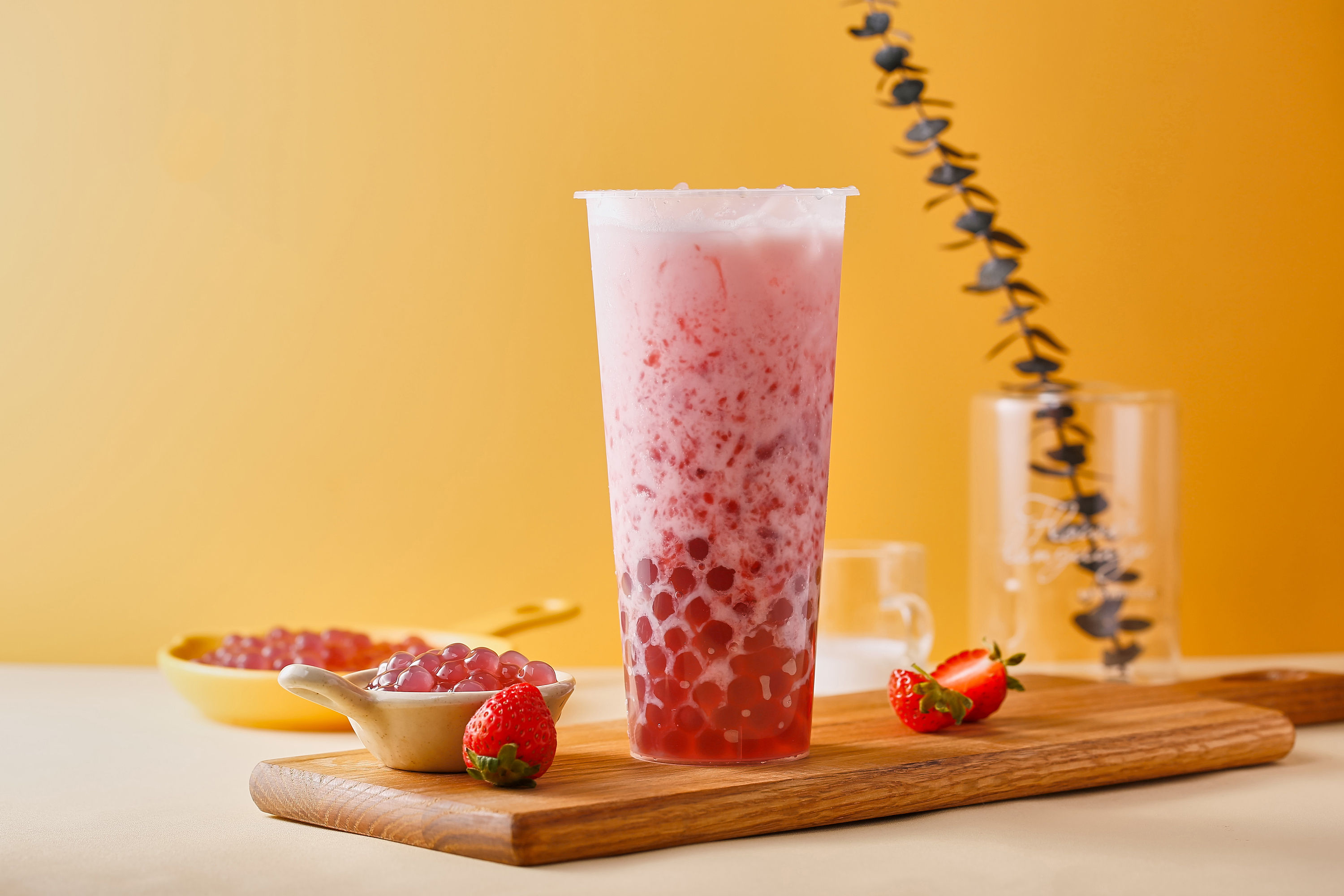 Order Strawberry Frappe with Strawberry Boba food online from Sweet Monster store, Fairbanks on bringmethat.com