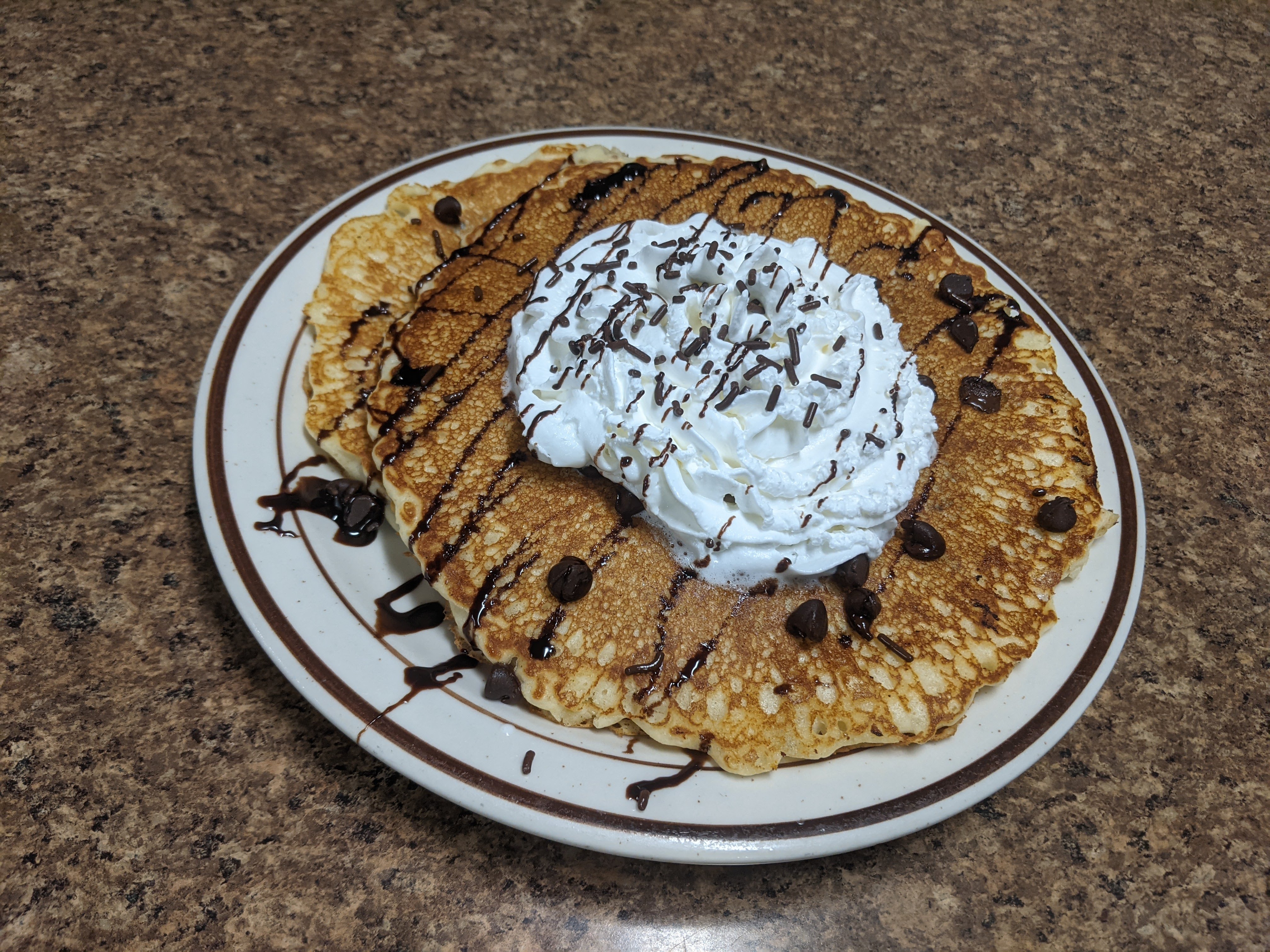 Order Chocolate Chip Pancake food online from Parkside Diner store, Rochester on bringmethat.com
