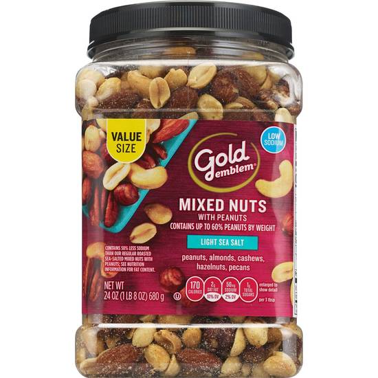 Order Gold Emblem Mixed Nuts With Peanuts, Light Sea Salt, 24 OZ food online from Cvs store, FALLON on bringmethat.com