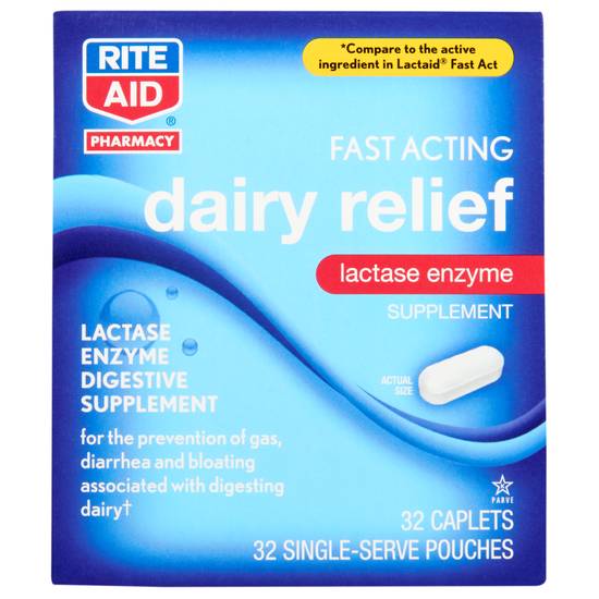 Order Rite Aid Dairy Relief Fast Acting Chewable Tablets (32 ct) food online from Rite Aid store, MILFORD on bringmethat.com