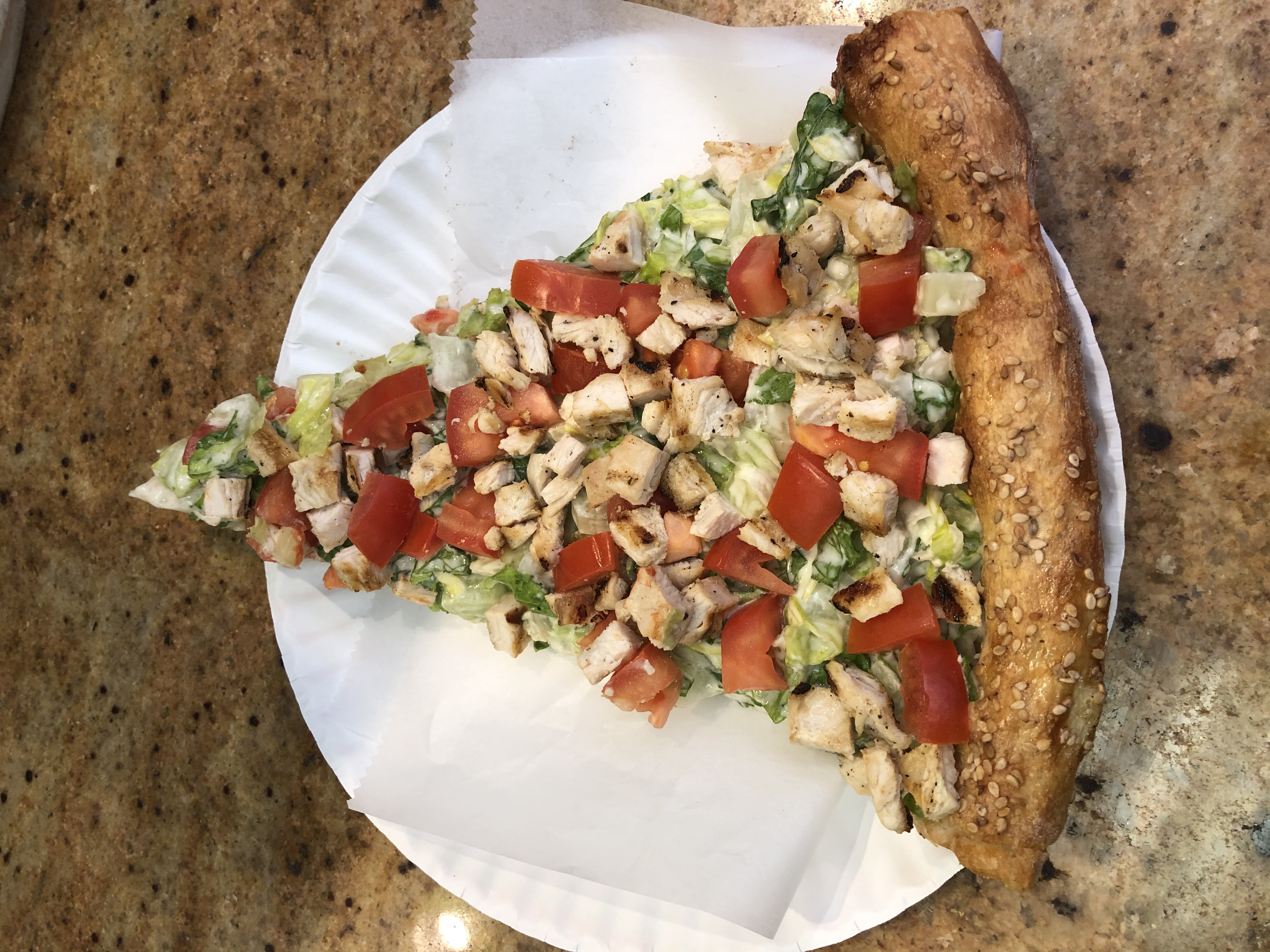 Order Grilled Chicken Caesar Slice food online from Lenny's pizza store, Brooklyn on bringmethat.com