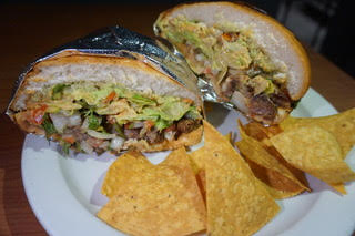 Order Asada Torta (sirloin tips) food online from El Zarape store, Los Angeles on bringmethat.com