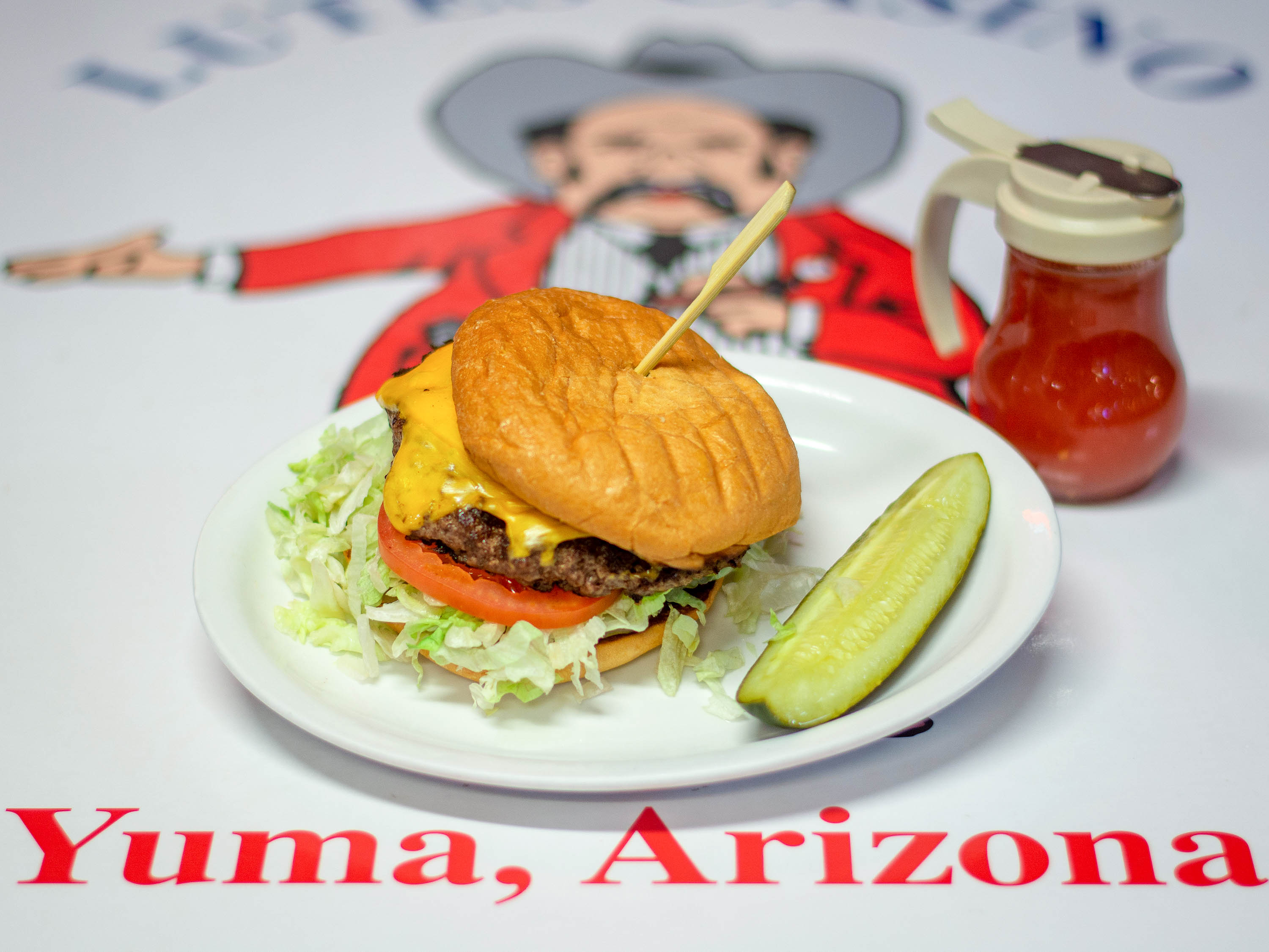 Order 8 oz. Fresh Angus Burger food online from Lutes' Casino store, Yuma on bringmethat.com