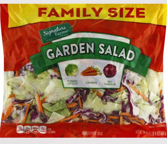 Order Signature Farms · Family Size Garden Salad (24 oz) food online from Albertsons store, Jackson on bringmethat.com