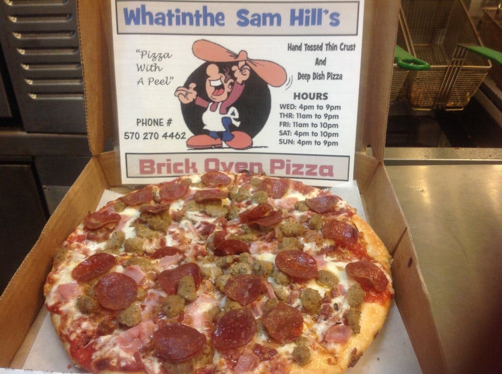Order Carnosaur Pizza - Mini food online from Whatinthe Sam Hills Brick Oven Pizza store, Wilkes-Barre on bringmethat.com
