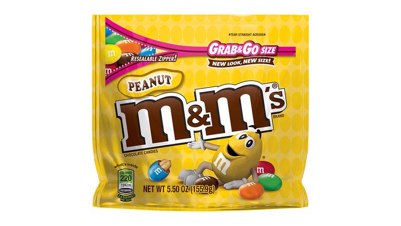 Order M&M'S Peanut Chocolate Candy Grab & Go Size 5.5 Oz food online from Valero Food Mart store, Murrayville on bringmethat.com