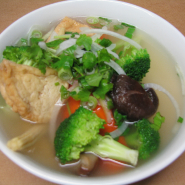 Order P23. Pho with Deep Fried Tofu and Mixed Veggies (PRau) food online from Pho Daily store, Gardena on bringmethat.com