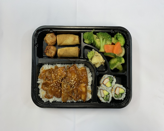 Order Bento 8 - Korean Pork Belly food online from Sushi Time store, Boston on bringmethat.com