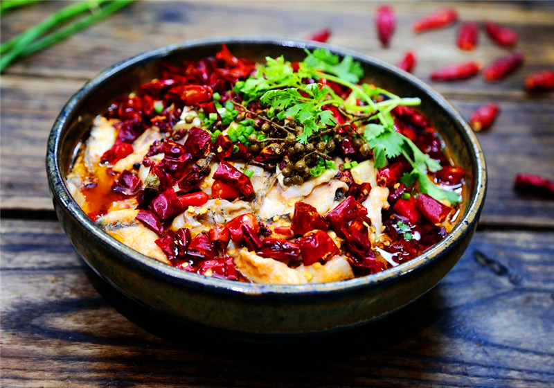 Order Poached Fish Fillet in Hot Chili 水煮鱼片 food online from Chengdu Famous Food store, Philadelphia on bringmethat.com